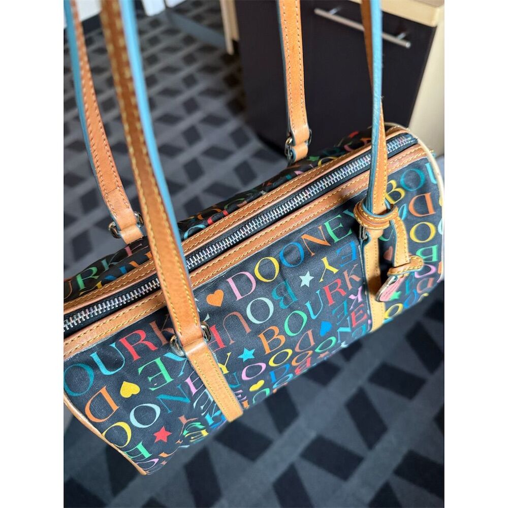 Vintage Dooney & Bourke Multicolor Graffiti Barrel Shoulder Bag - Picture 6 of 9